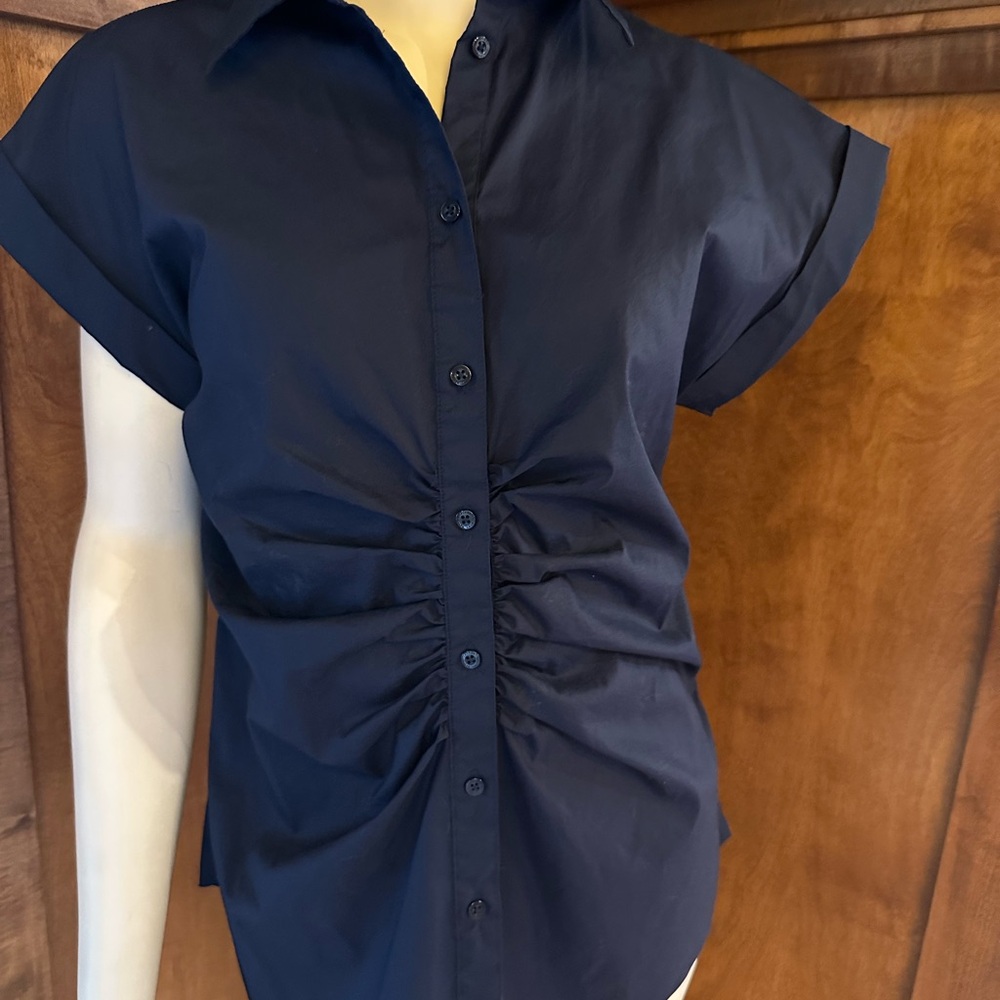 Ralph Lauren Navy Button-Up Women's Top